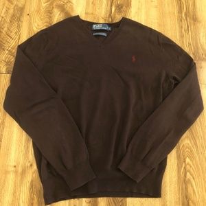 Polo Ralph Lauren cotton v-neck sweater L
